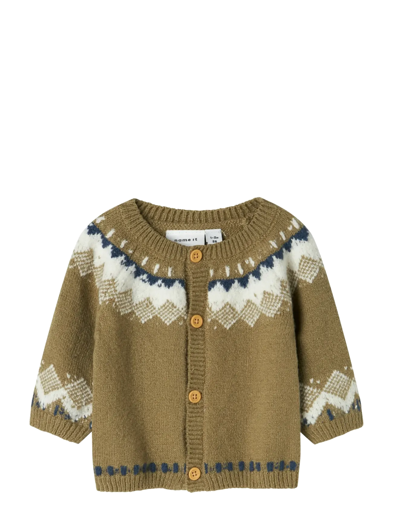 name it Nbmolan Ls Knit Card, 50, Knitwear, Khakigrün - Cardigans, Kinder