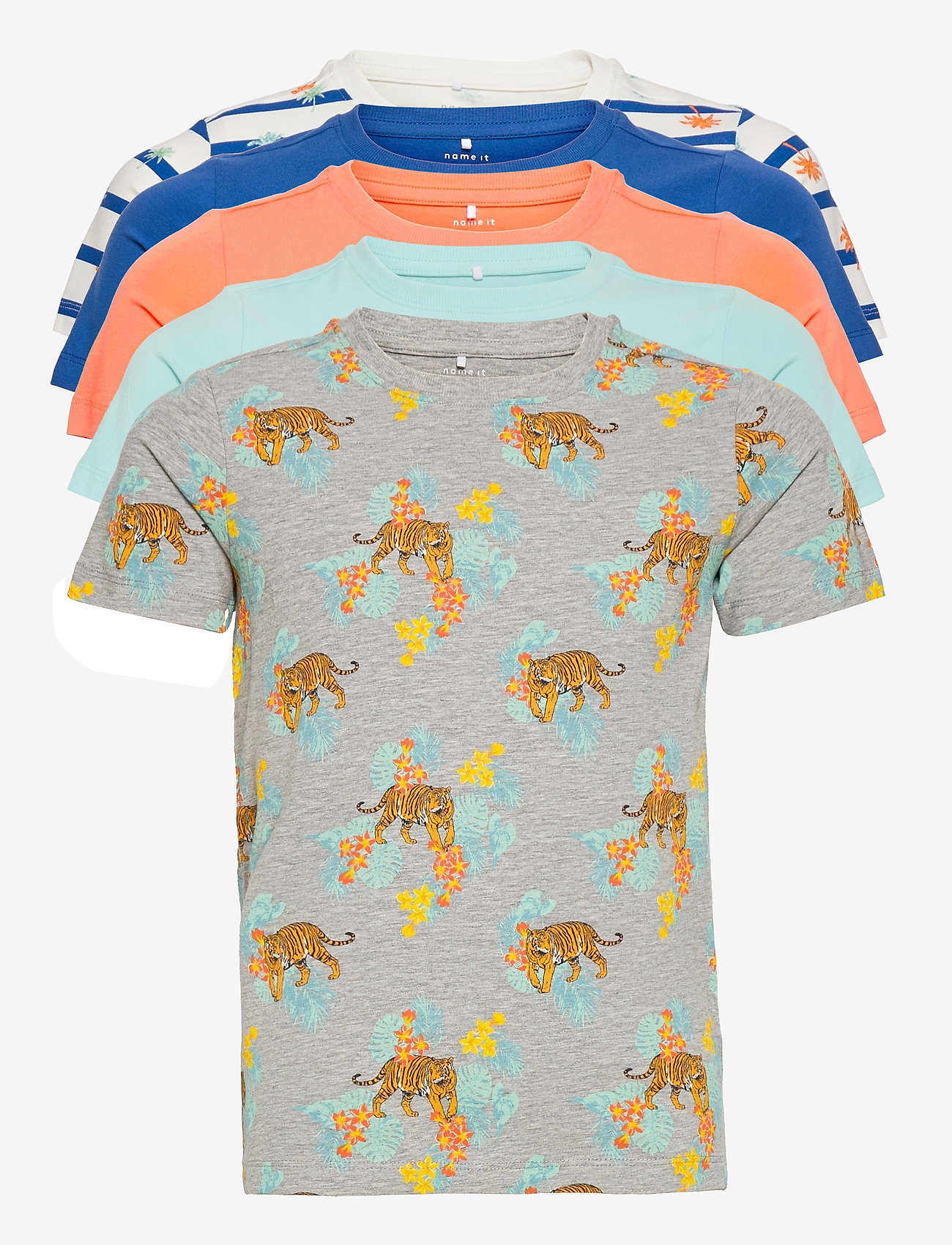 name it - NKMBILLAZ SS TOP 5P - grey melange - 0