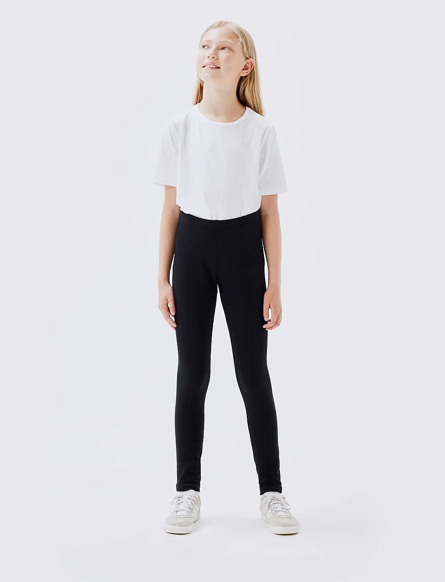 name it - NKFDAVINA SOLID SWE LEGGING BRU N NOOS - leggings - black - 3