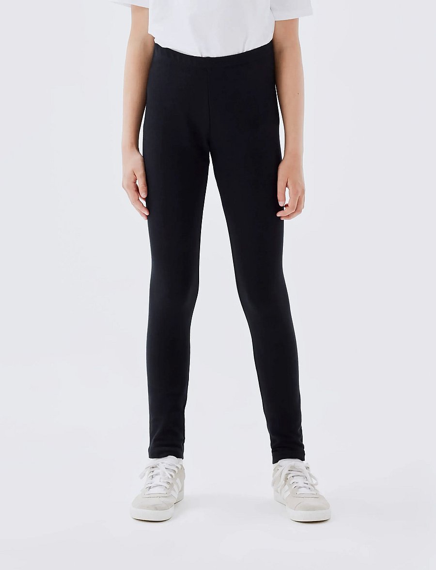 name it - NKFDAVINA SOLID SWE LEGGING BRU N NOOS - leggings - black - 4