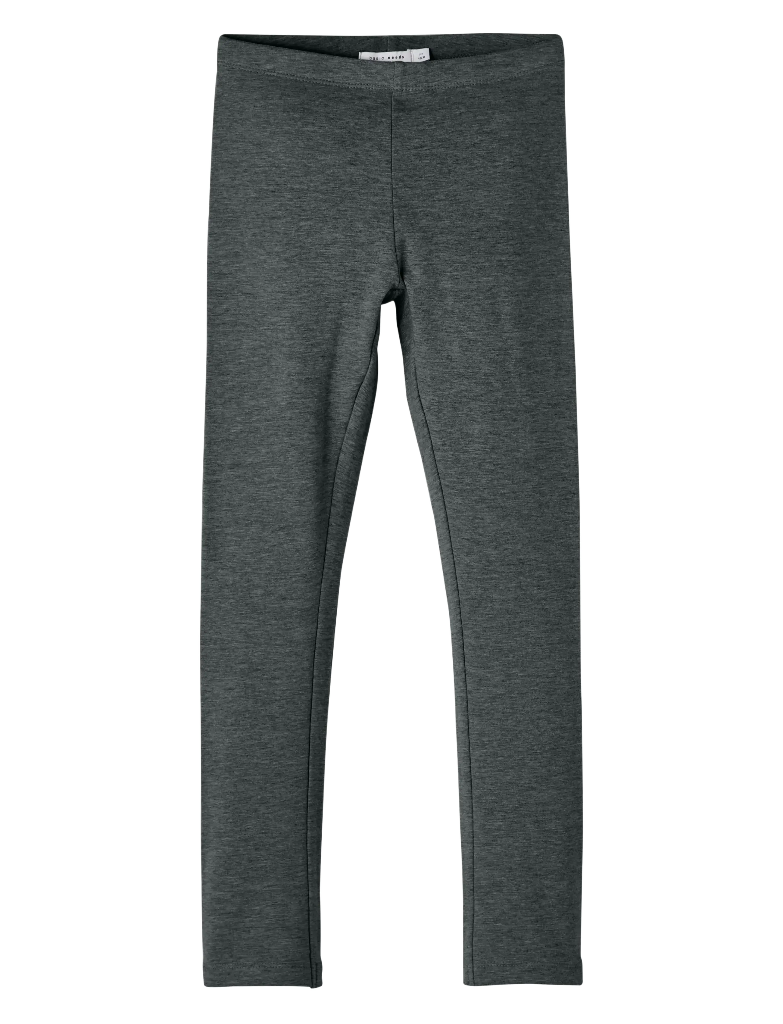 name it NKFDAVINA SOLID SWE LEGGING  BRU N NOOS - Leggings - DARK GREY MELANGE / green