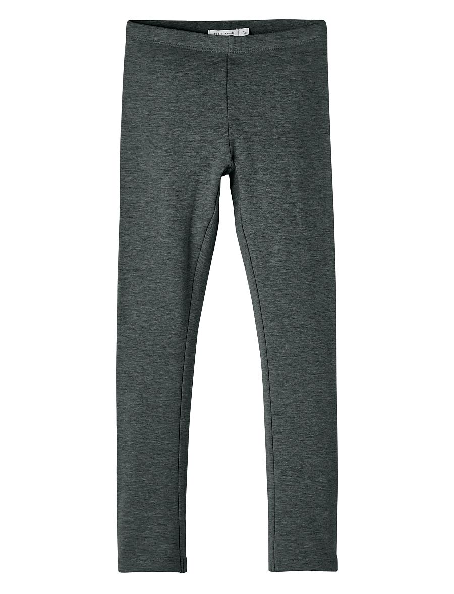 name it - NKFDAVINA SOLID SWE LEGGING BRU N NOOS - leggings - dark grey melange - 0