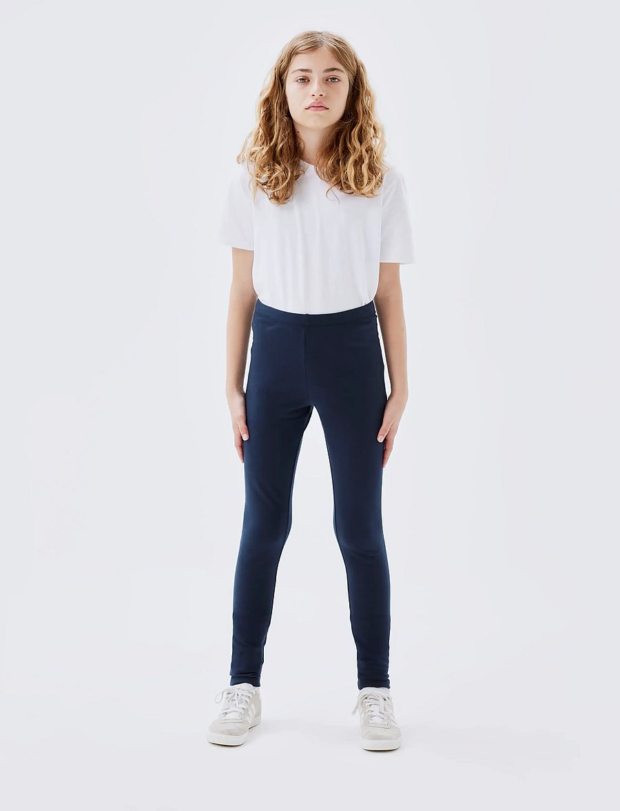 name it - NKFDAVINA SOLID SWE LEGGING BRU N NOOS - leggings - dark sapphire - 2
