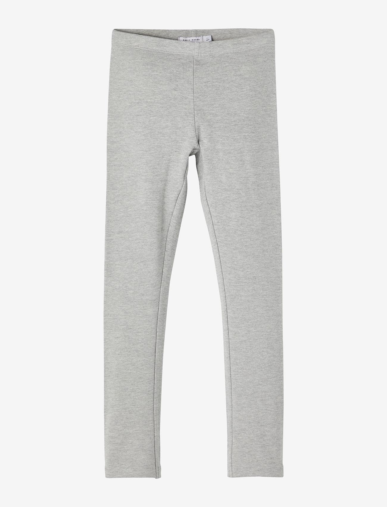 name it - NKFDAVINA SOLID SWE LEGGING  BRU N NOOS - leggings - grey melange - 1