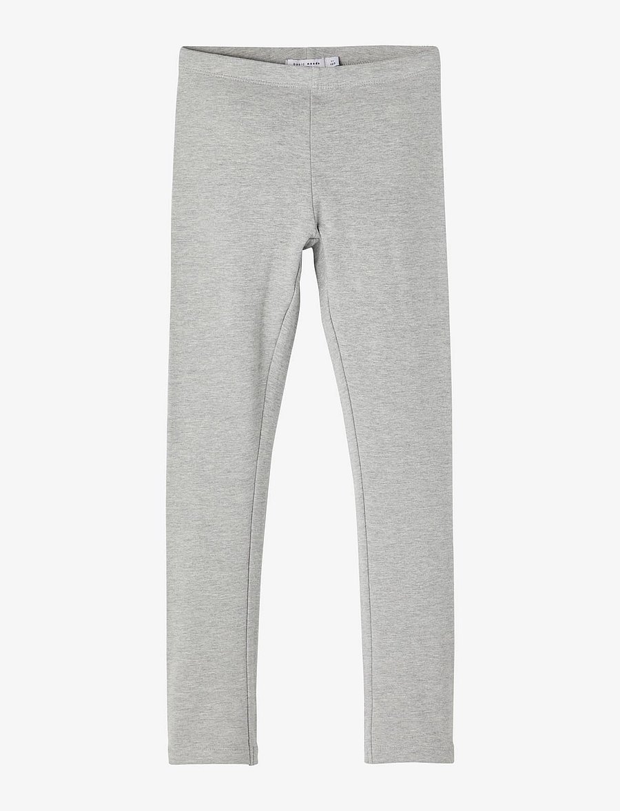 name it - NKFDAVINA SOLID SWE LEGGING BRU N NOOS - leggings - grey melange - 1