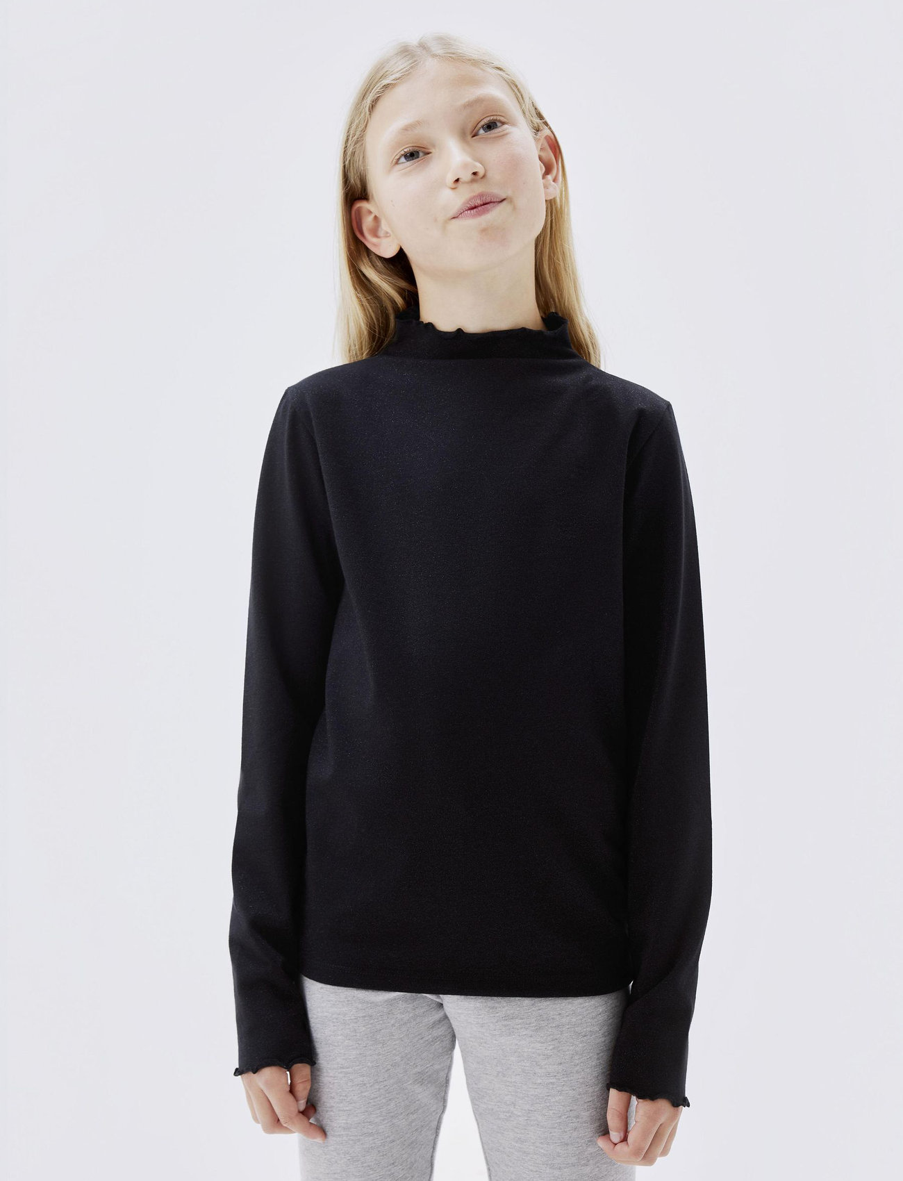 name it - NKFRIKORT LS SLIM TOP - black - 0