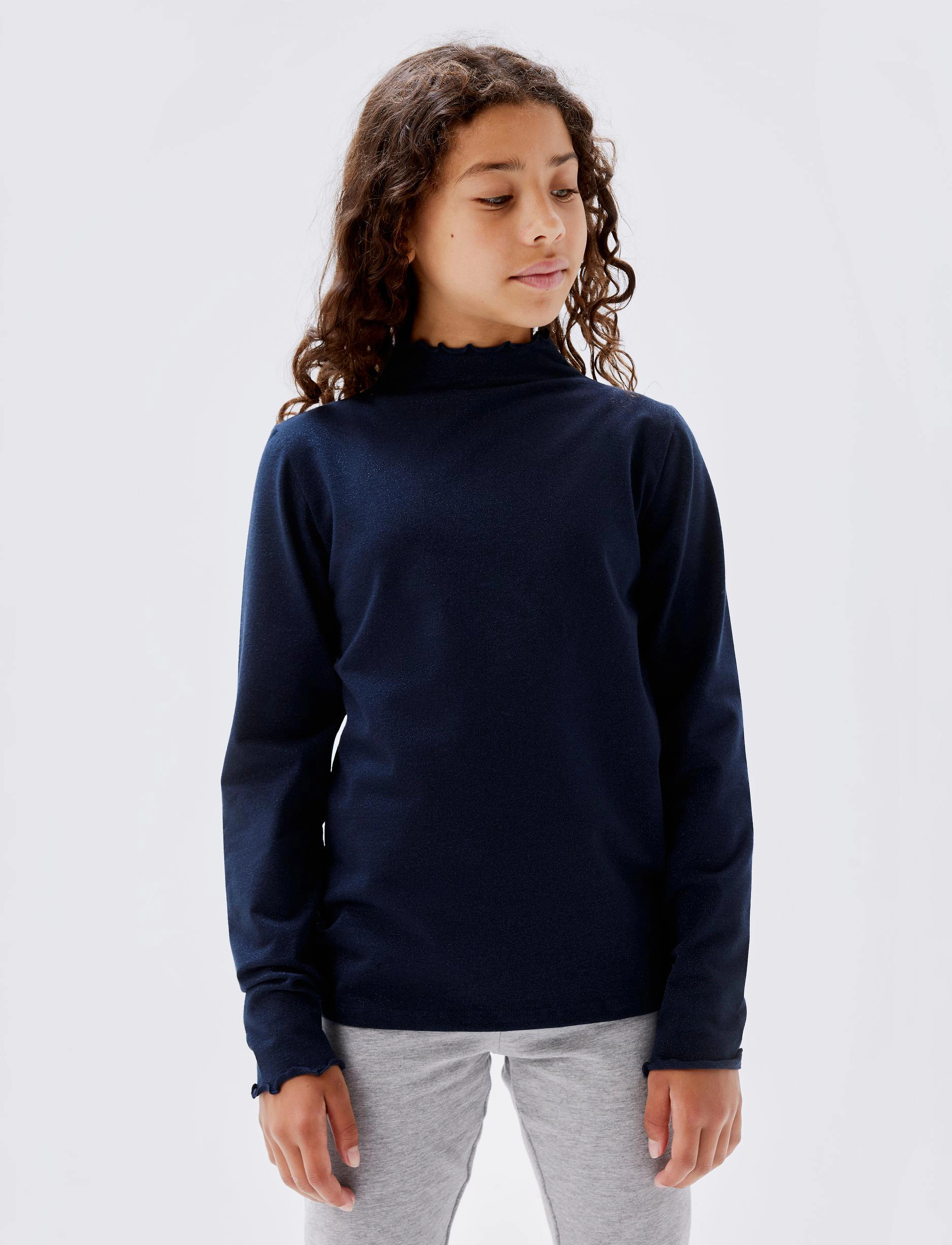 name it NKFRIKORT LS SLIM TOP NOOS - Kõrge kaelusega džemprid - DARK SAPPHIRE / blue