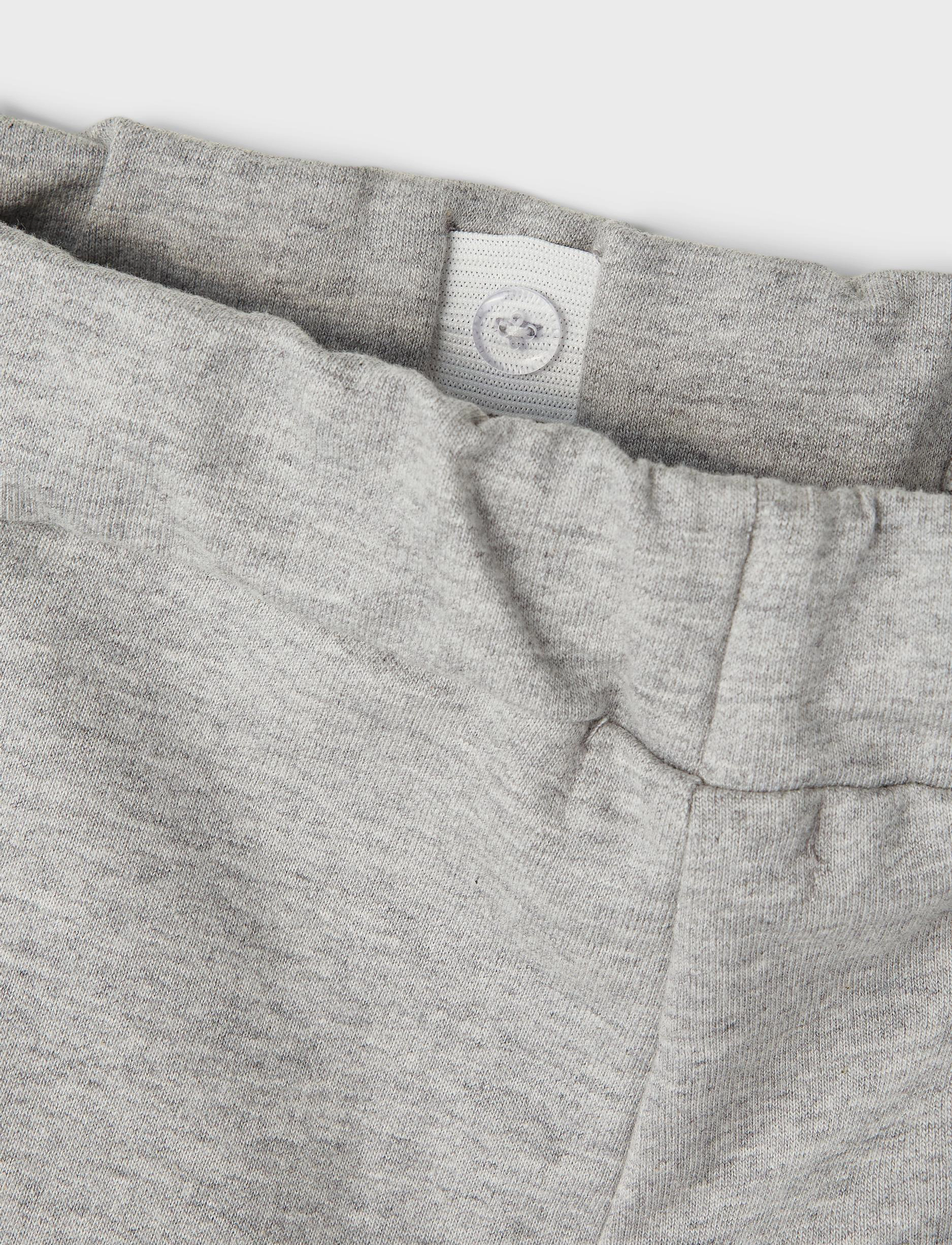 name it - NKFSWEAT PANT UNB NOOS - grey melange - 4