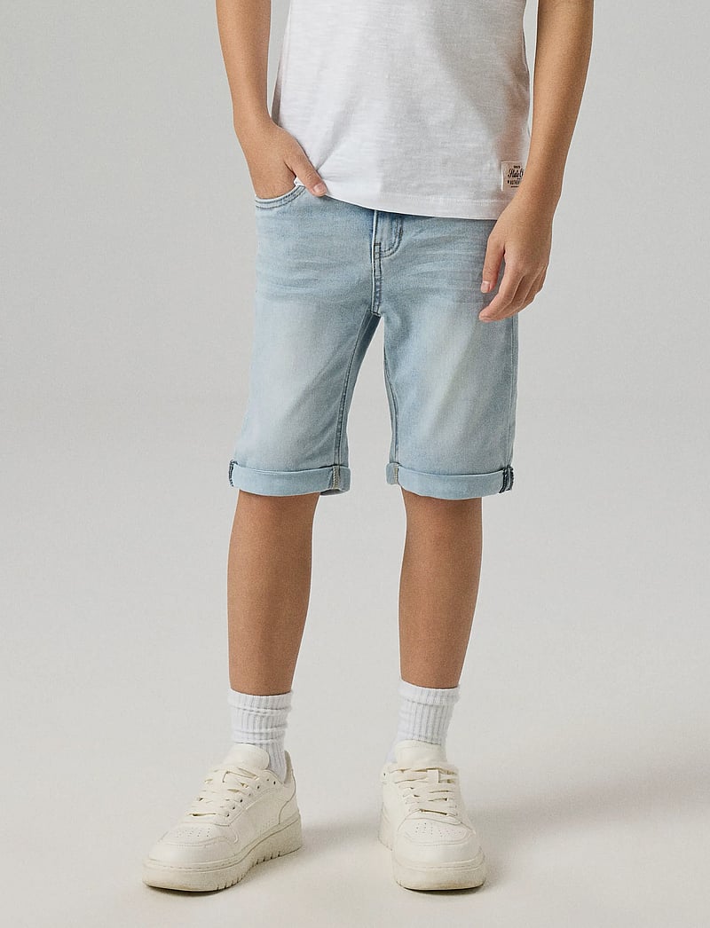 name it - NKMTHEO XSL DNM L SHORTS 6622-CL NOOS - denimshorts - light blue bleached denim - 0