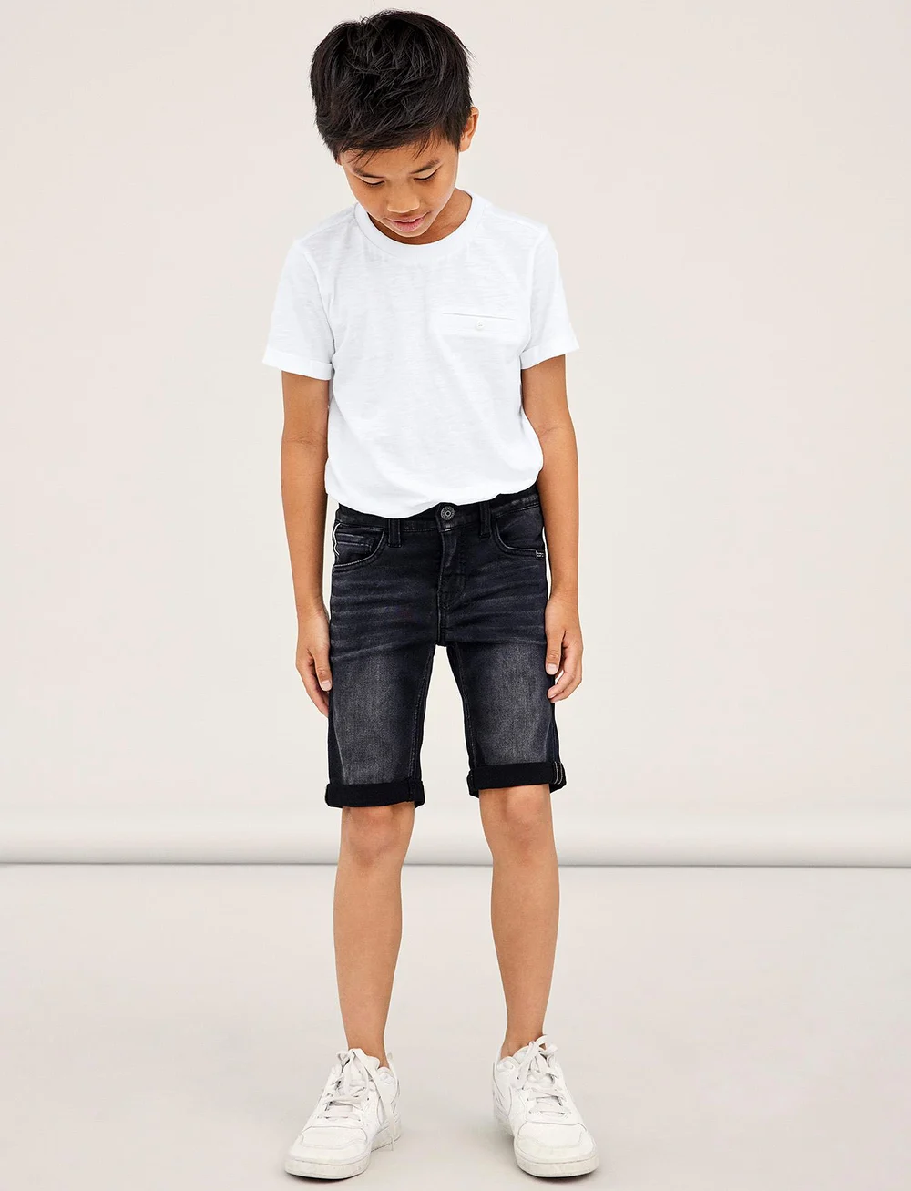 name it - NKMTHEO XSL DNM L SHORTS 6622-CL NOOS - jeansshorts - black denim - 0