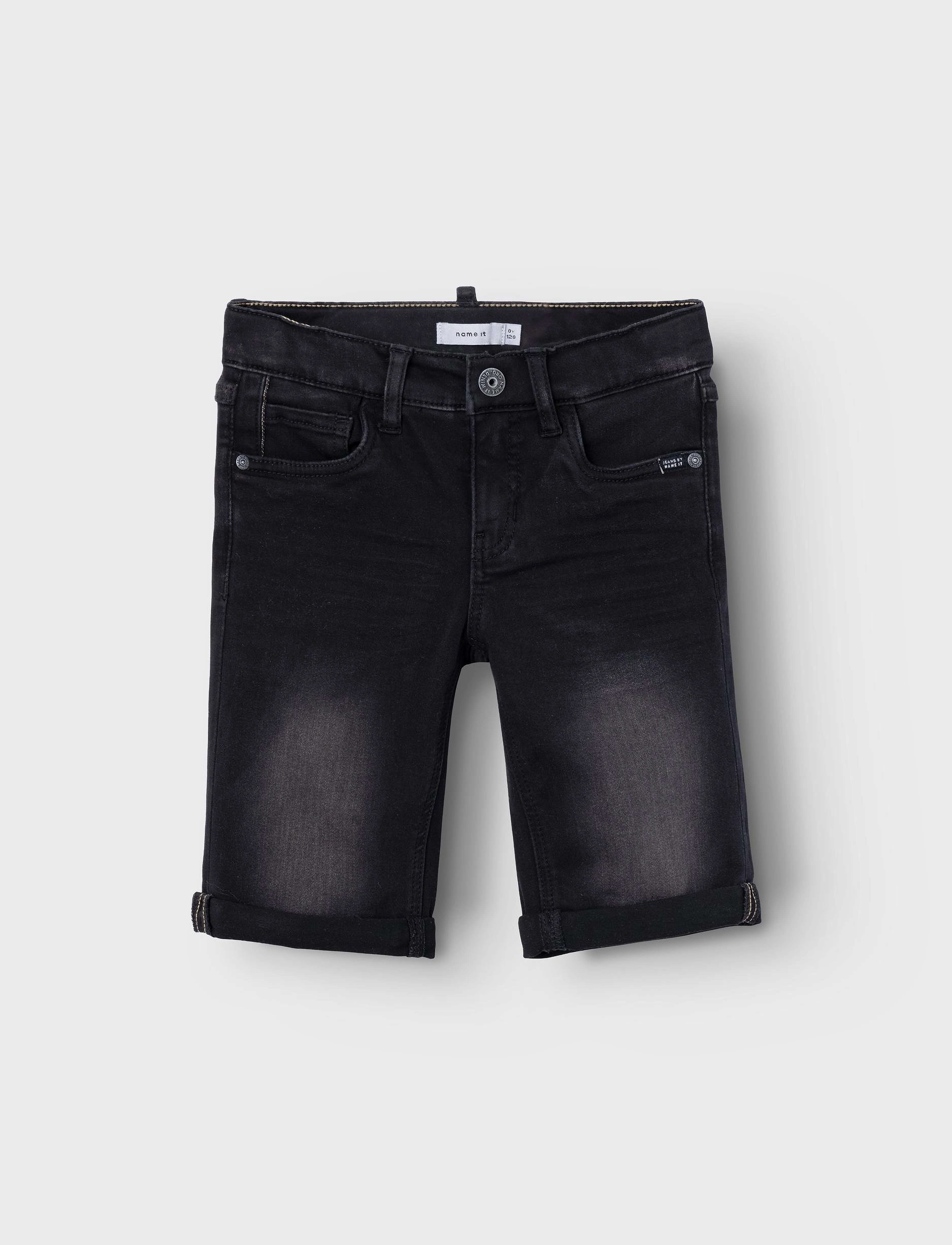 name it - NKMTHEO XSL DNM L SHORTS 6622-CL NOOS - denimshorts - black denim - 4