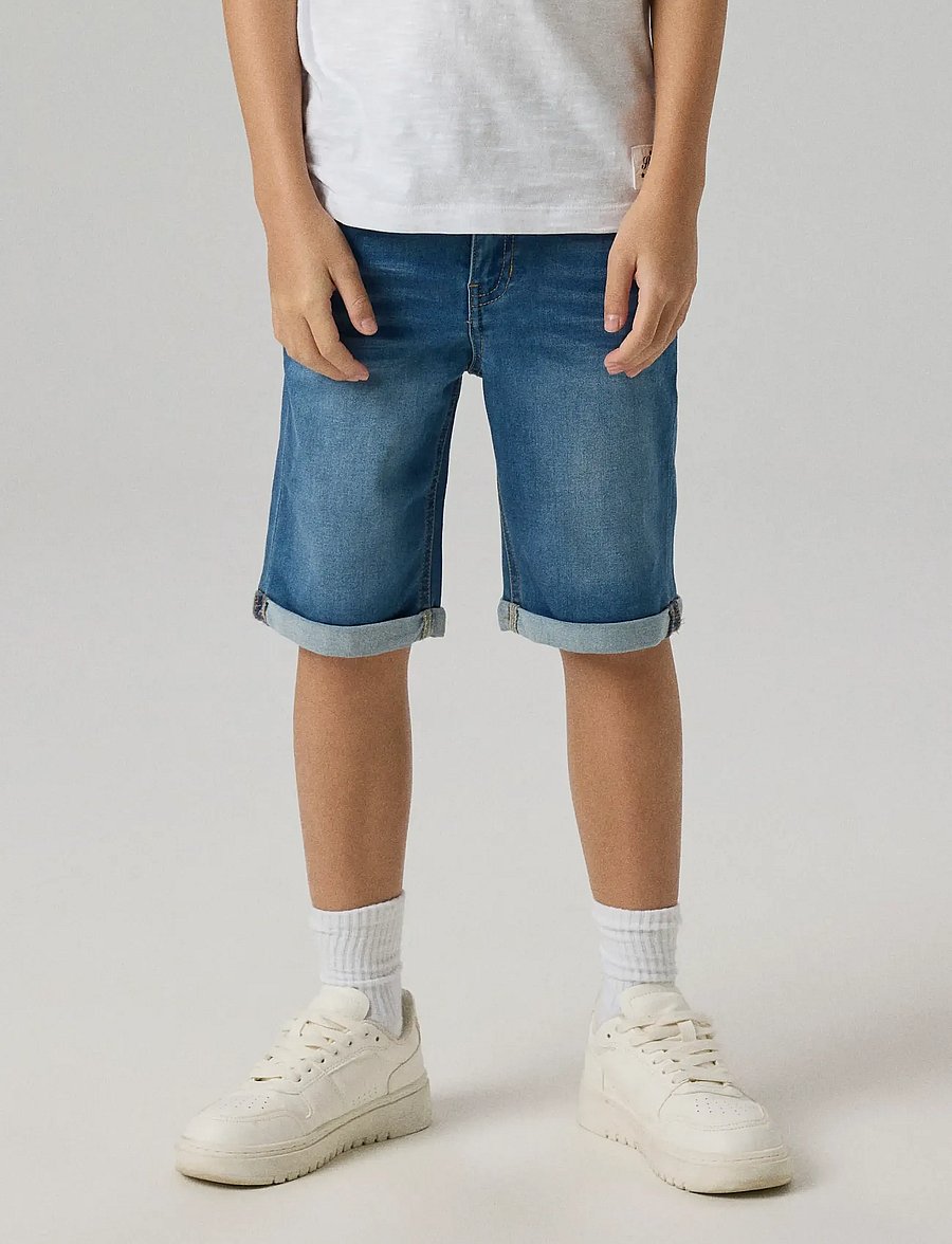 name it - NKMTHEO XSL DNM L SHORTS 6622-CL NOOS - gallastuttbuxur - medium blue denim - 0