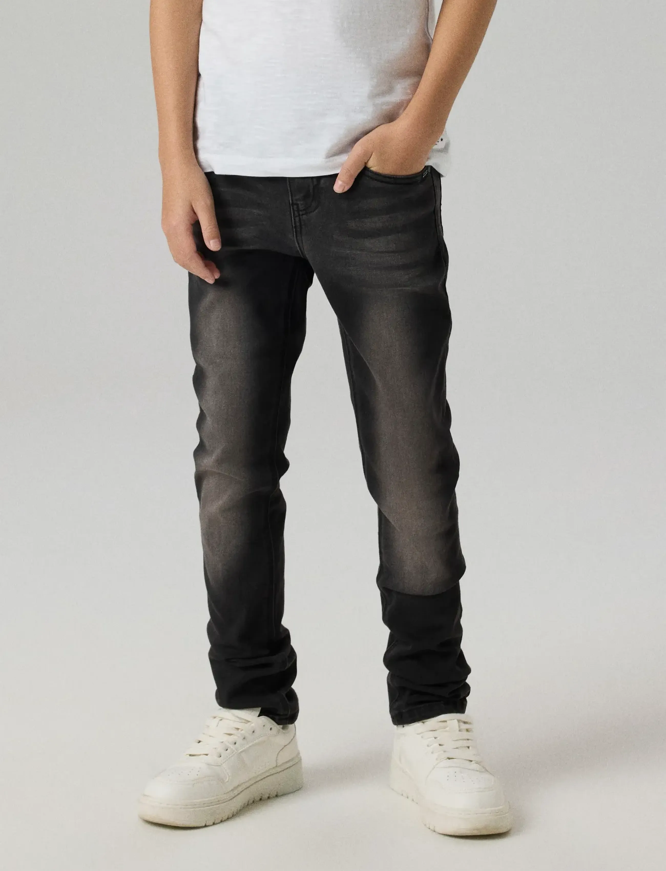 name it Nkmtheo Xslim Jeans 1507-Cl Noos, Børn, Slim Jeans, Sort, Str: 92
