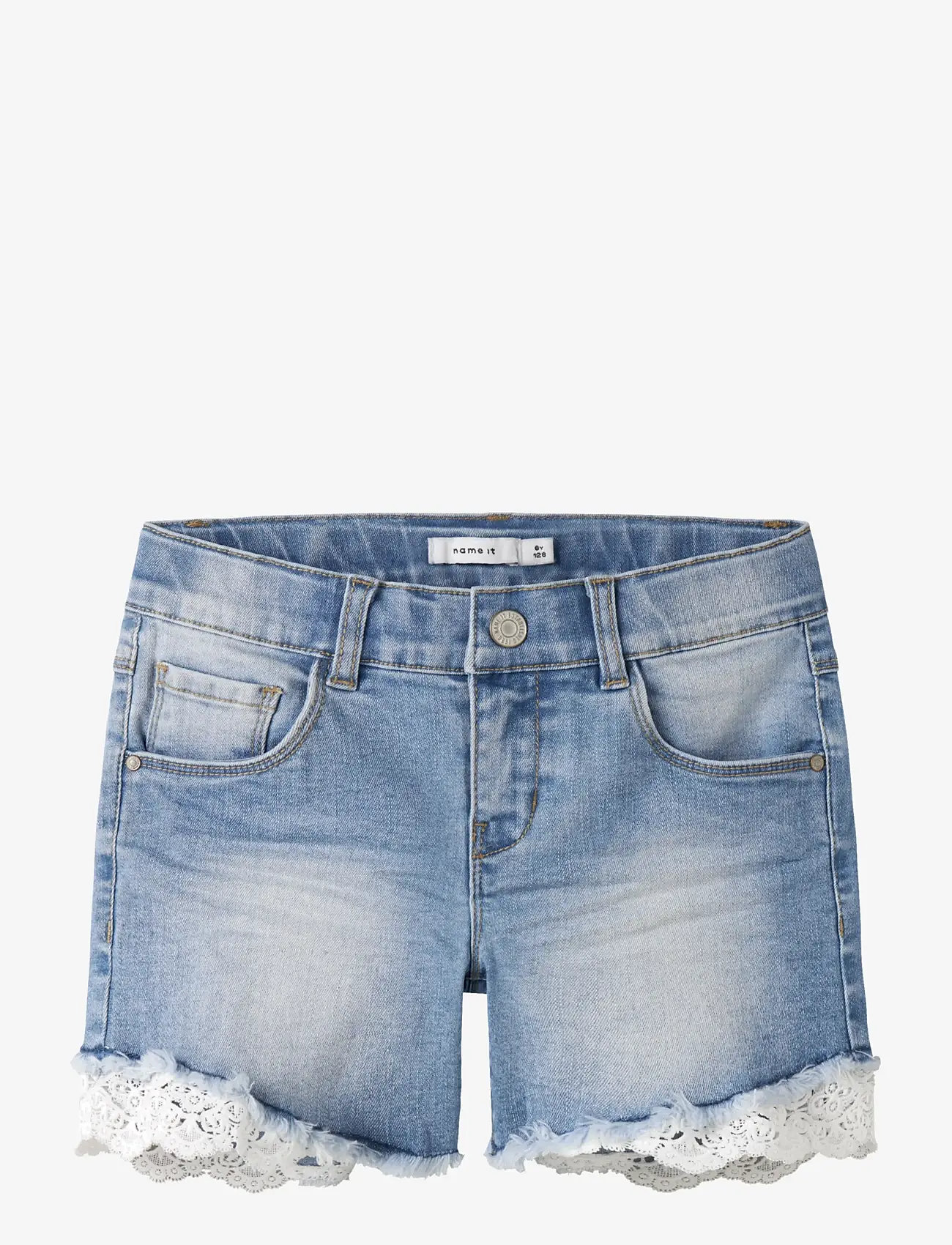 name it - NKFSALLI SLIM DNM SHORTS 5372-HA NOOS - denim shorts - medium blue denim - 1