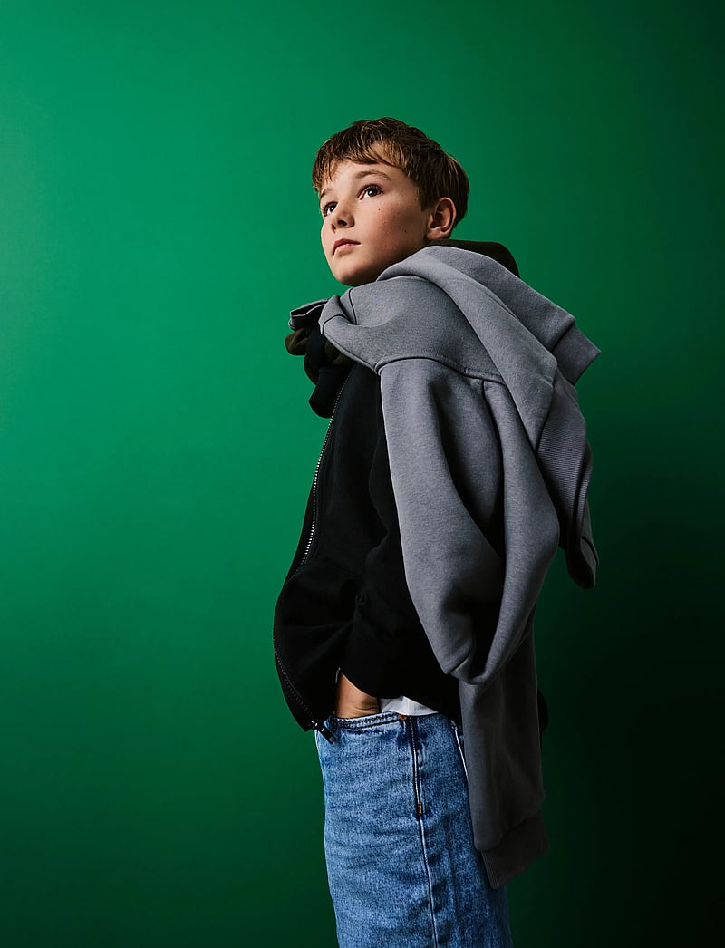 name it - NKMNESWEAT CARD W HOOD UNB NOOS - hættetrøjer - black - 4