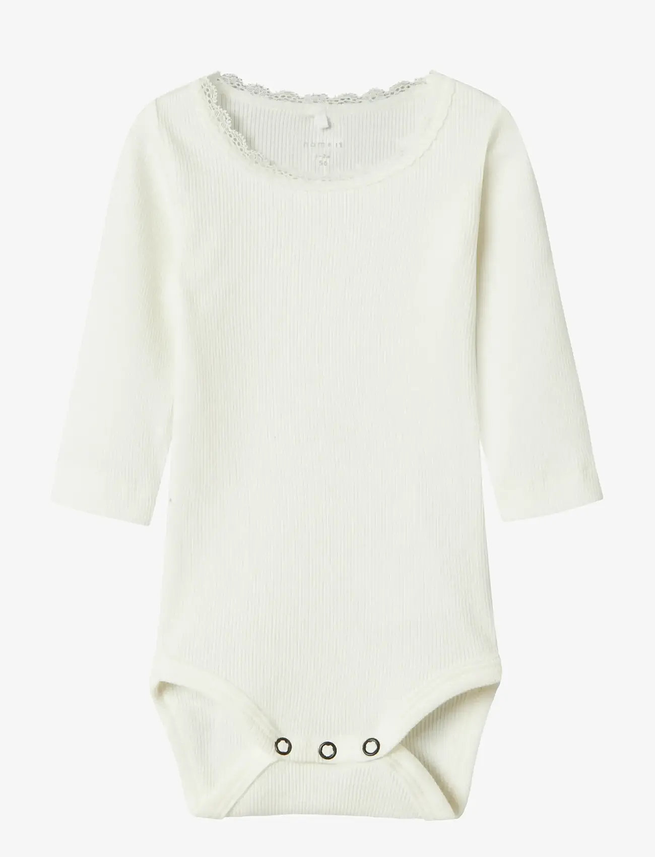 name it - NBFKAB LS BODY NOOS - ensfarvede langærmede bodyer - cloud dancer - 1