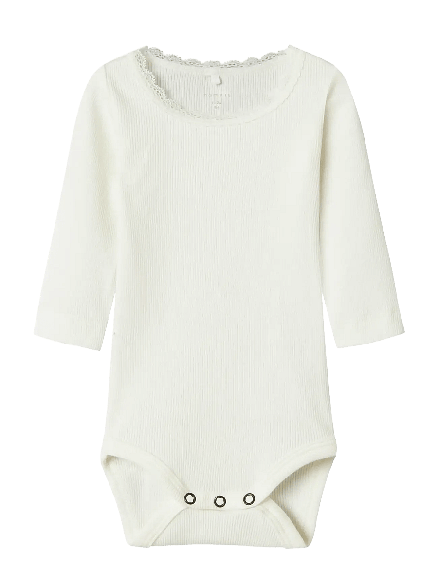 name it - NBFKAB LS BODY NOOS - pikkade varrukatega bodid - cloud dancer - 1