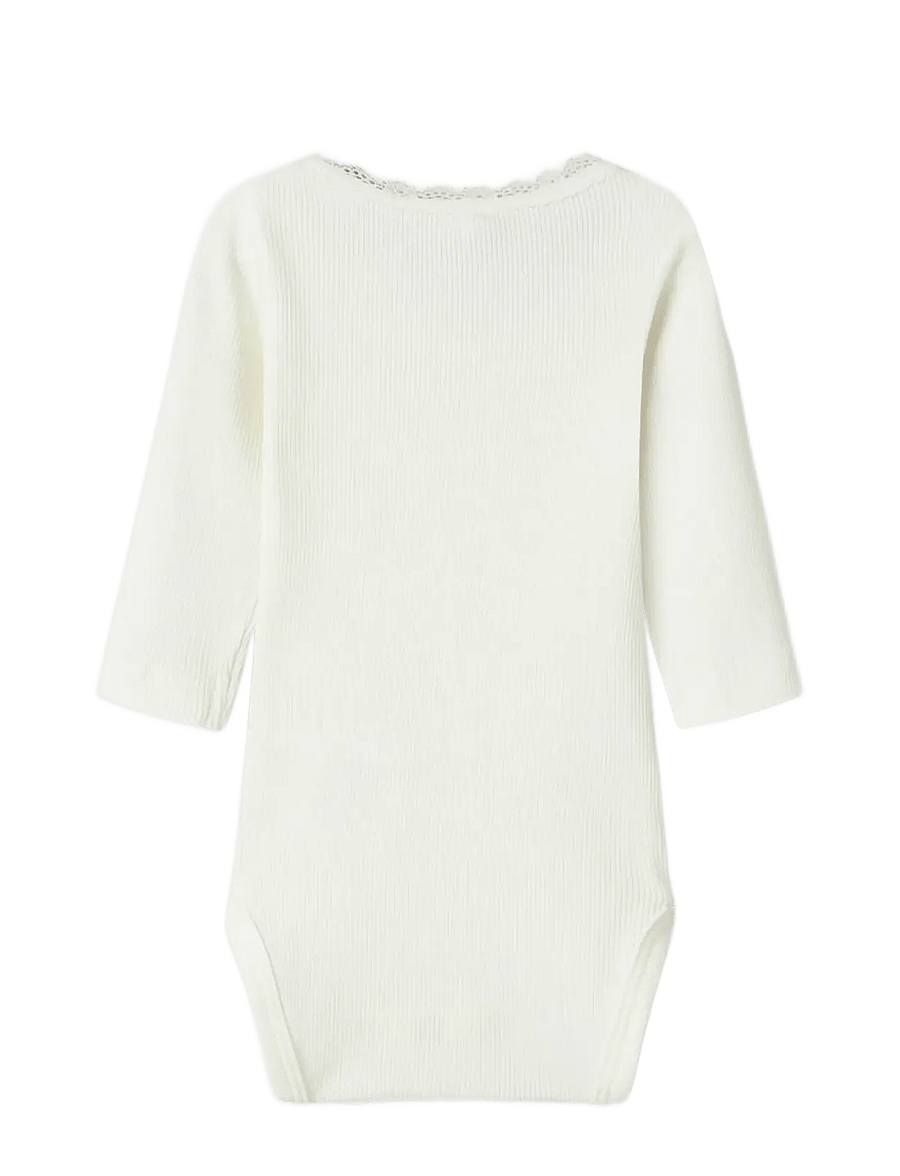 name it - NBFKAB LS BODY NOOS - pikkade varrukatega bodid - cloud dancer - 2