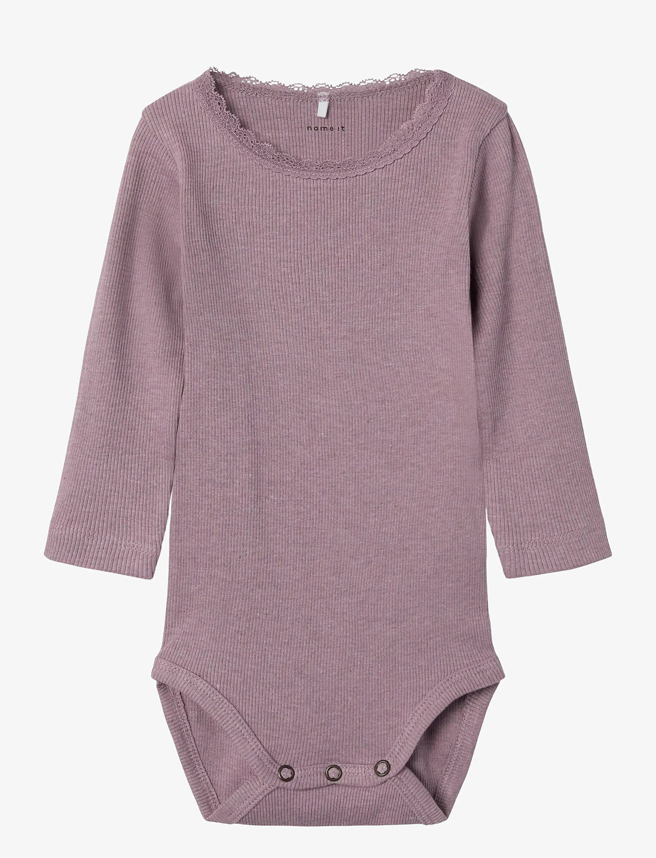name it - NBFKAB LS BODY NOOS - enfärgade långärmade bodies - elderberry - 0