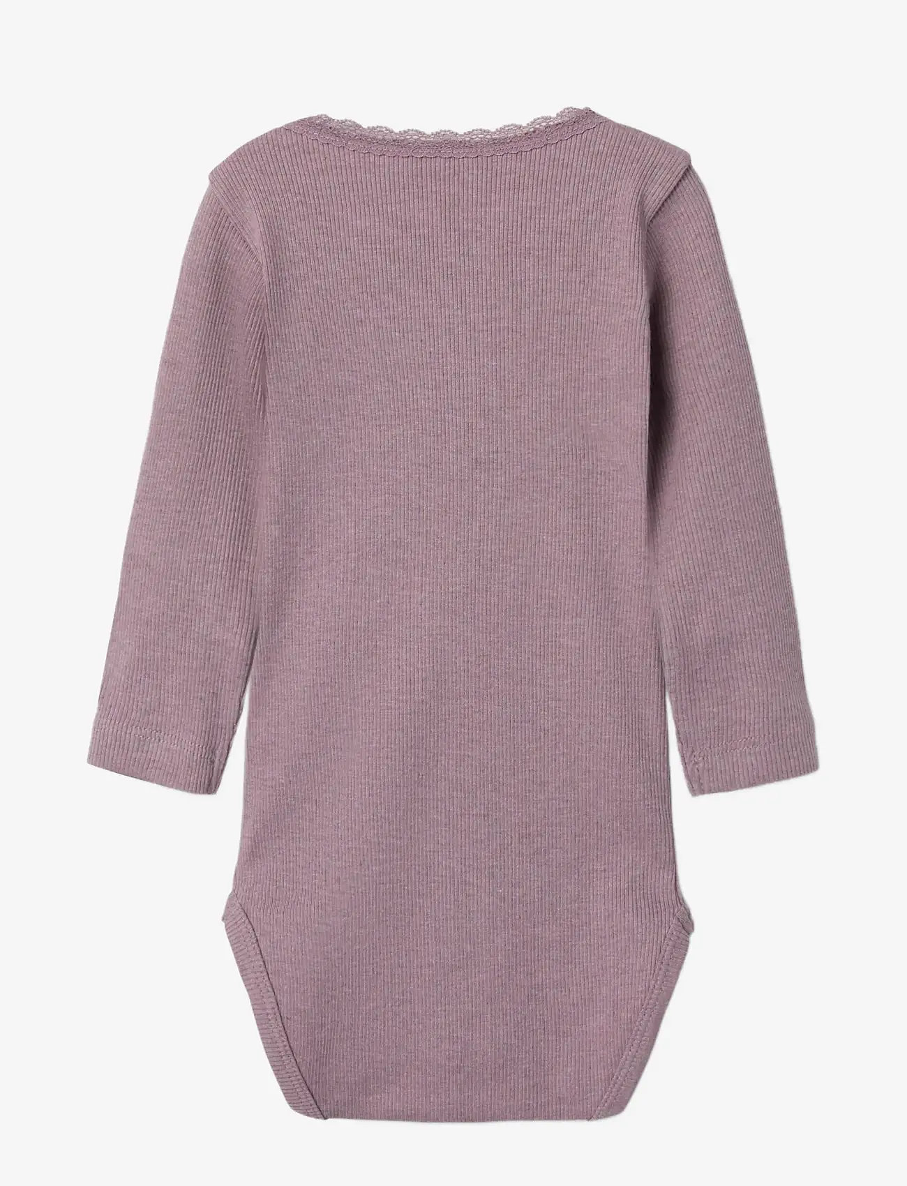 name it - NBFKAB LS BODY NOOS - enfärgade långärmade bodies - elderberry - 1