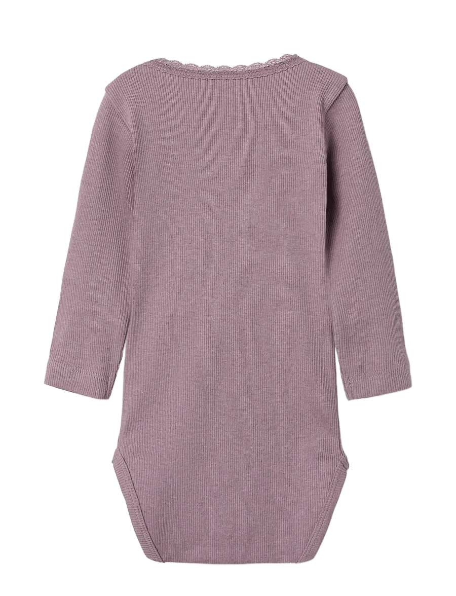 name it - NBFKAB LS BODY NOOS - långärmade bodies - elderberry - 1
