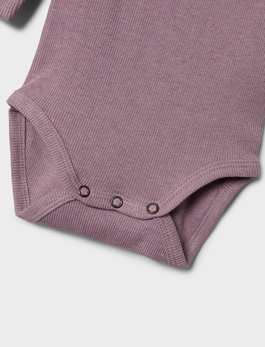 name it - NBFKAB LS BODY NOOS - långärmade bodies - elderberry - 2