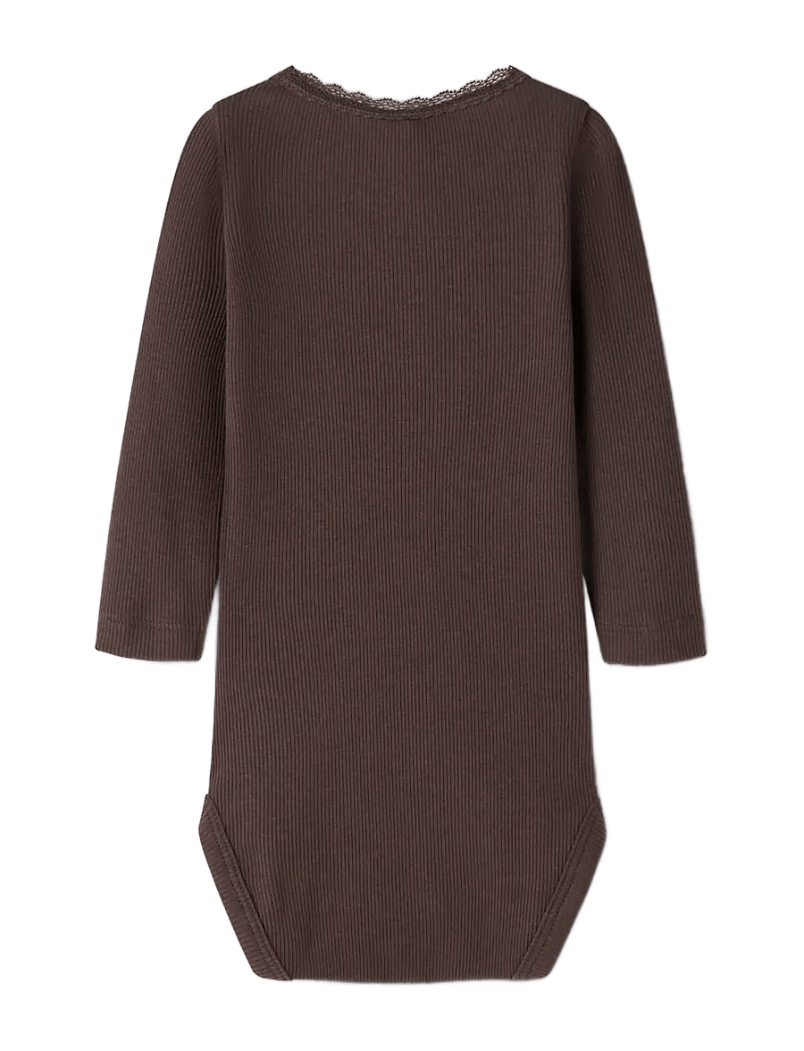 name it - NBFKAB LS BODY NOOS - smėlinukai ilgomis rankovėmis - french roast - 1