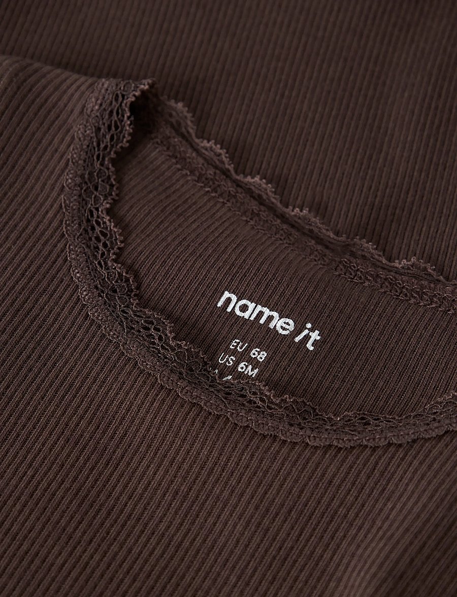 name it - NBFKAB LS BODY NOOS - smėlinukai ilgomis rankovėmis - french roast - 2