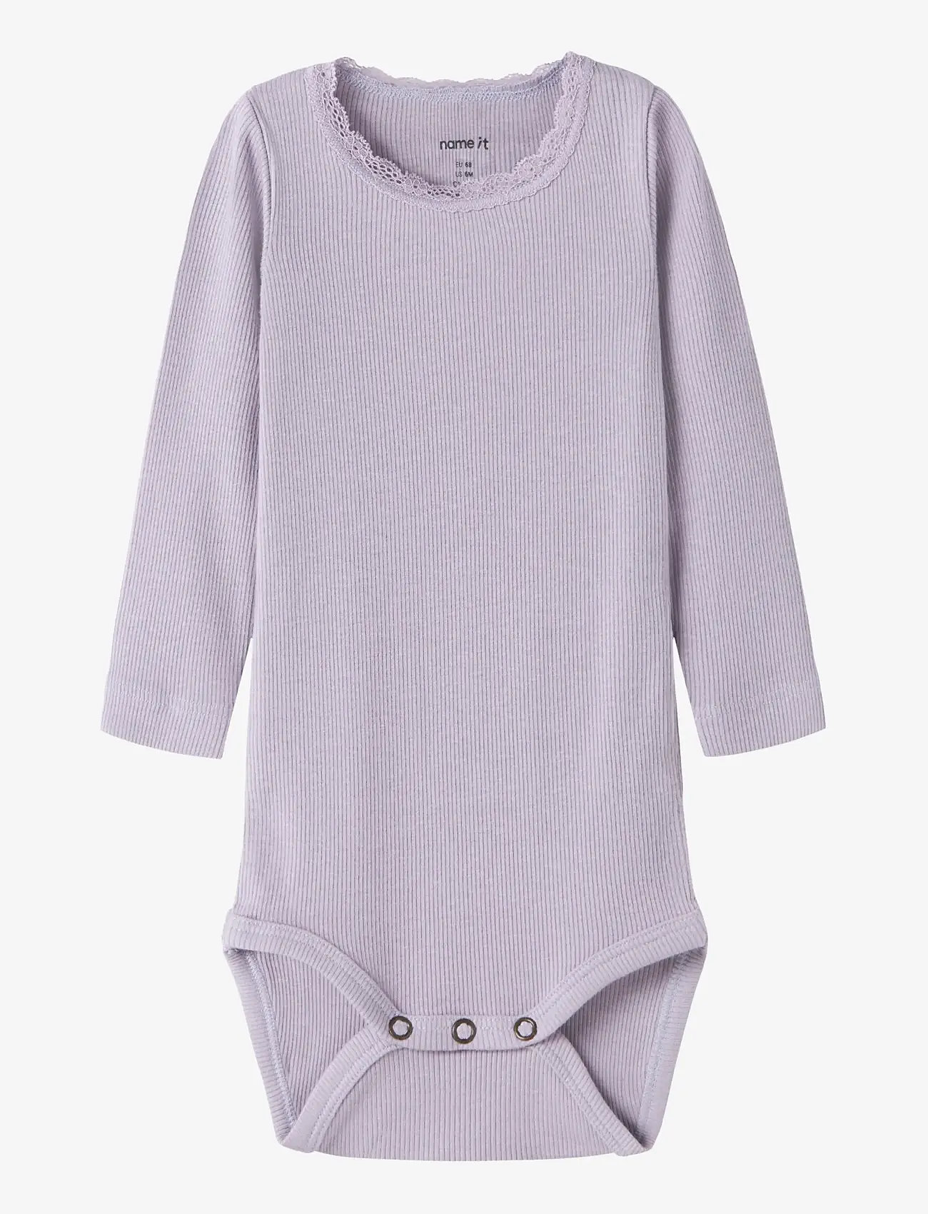 name it - NBFKAB LS BODY NOOS - yksiväriset pitkähihaiset bodyt - lavender gray - 0