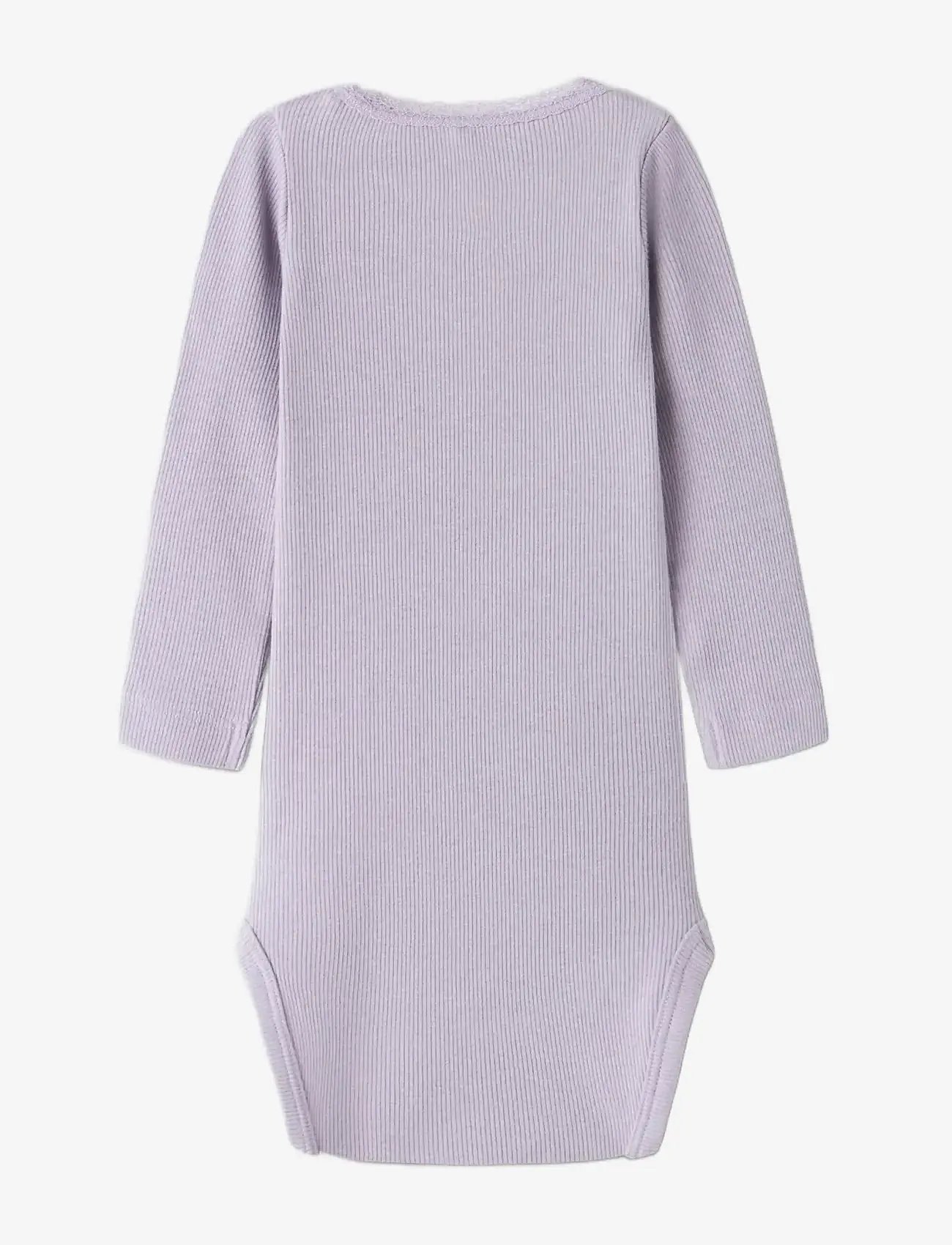 name it - NBFKAB LS BODY NOOS - yksiväriset pitkähihaiset bodyt - lavender gray - 1