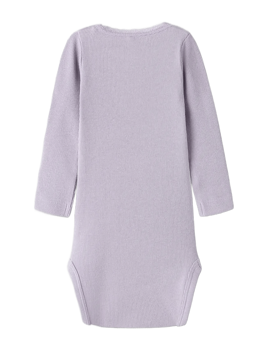 name it - NBFKAB LS BODY NOOS - långärmade bodies - lavender gray - 1