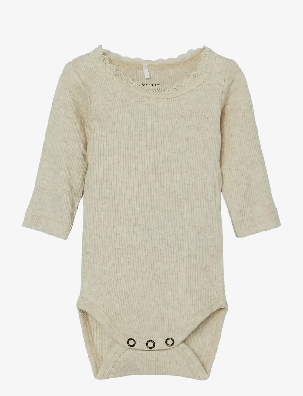 name it - NBFKAB LS BODY NOOS - ensfarvede langærmede bodyer - peyote melange - 1