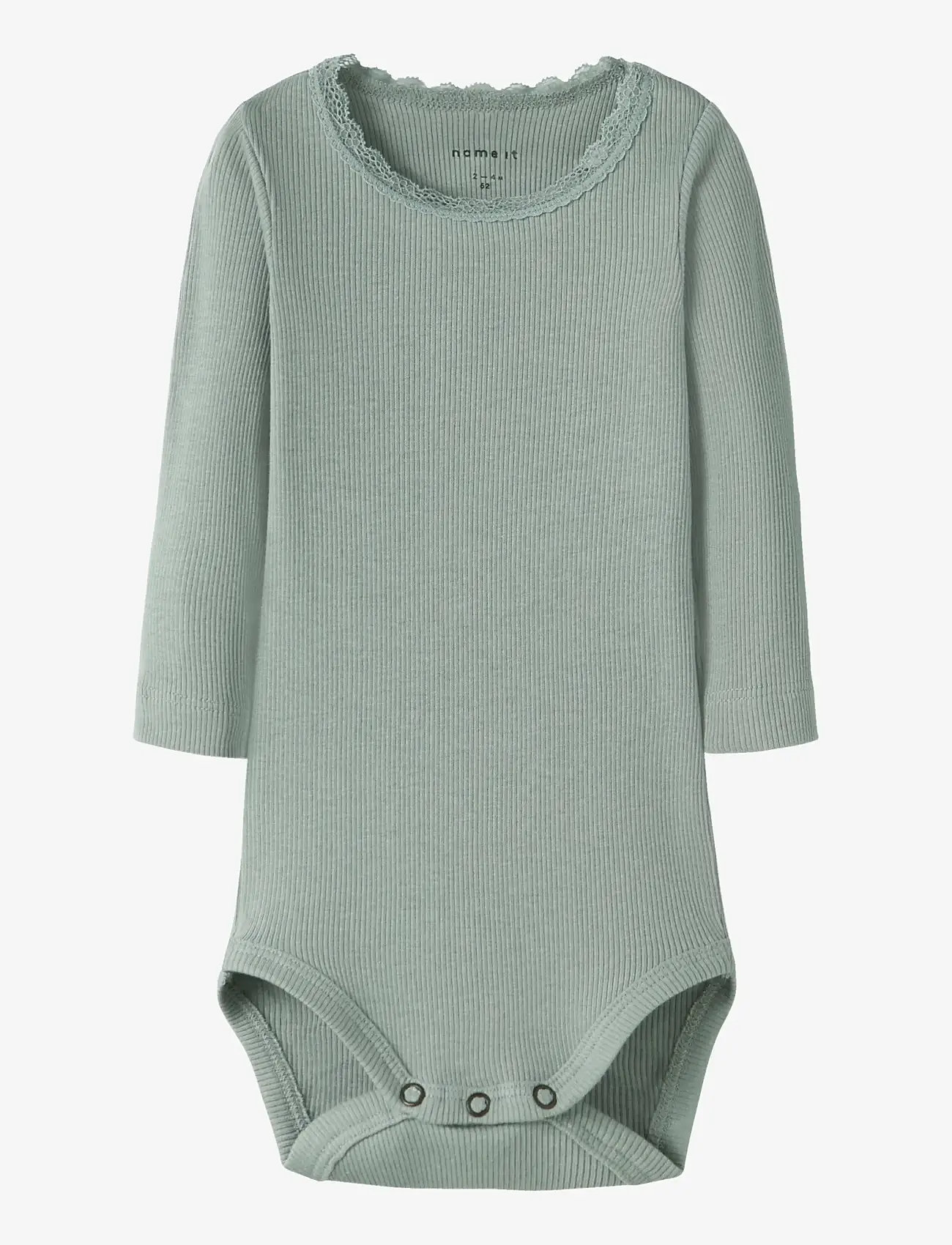 name it - NBFKAB LS BODY NOOS - langærmede bodyer - slate gray - 0