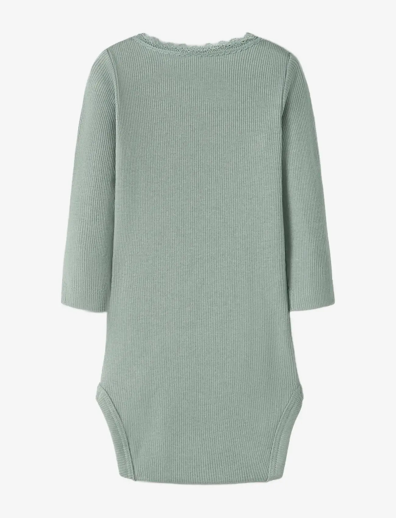 name it - NBFKAB LS BODY NOOS - langærmede bodyer - slate gray - 1
