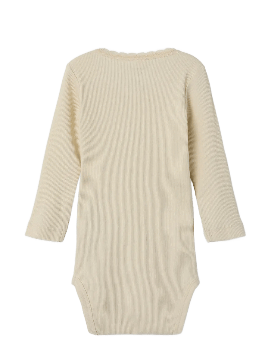 name it - NBFKAB LS BODY NOOS - långärmade bodies - summer sand - 1