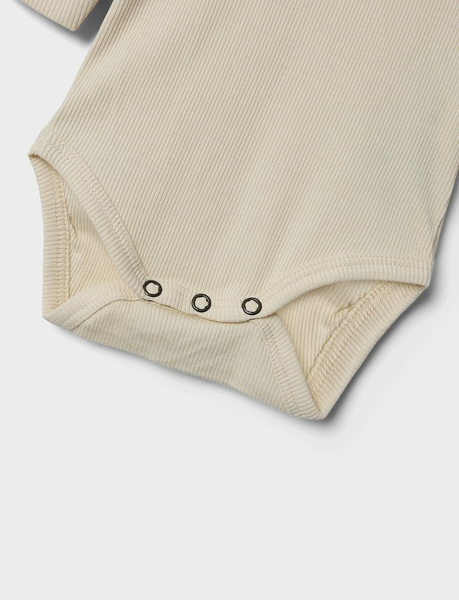 name it - NBFKAB LS BODY NOOS - långärmade bodies - summer sand - 2