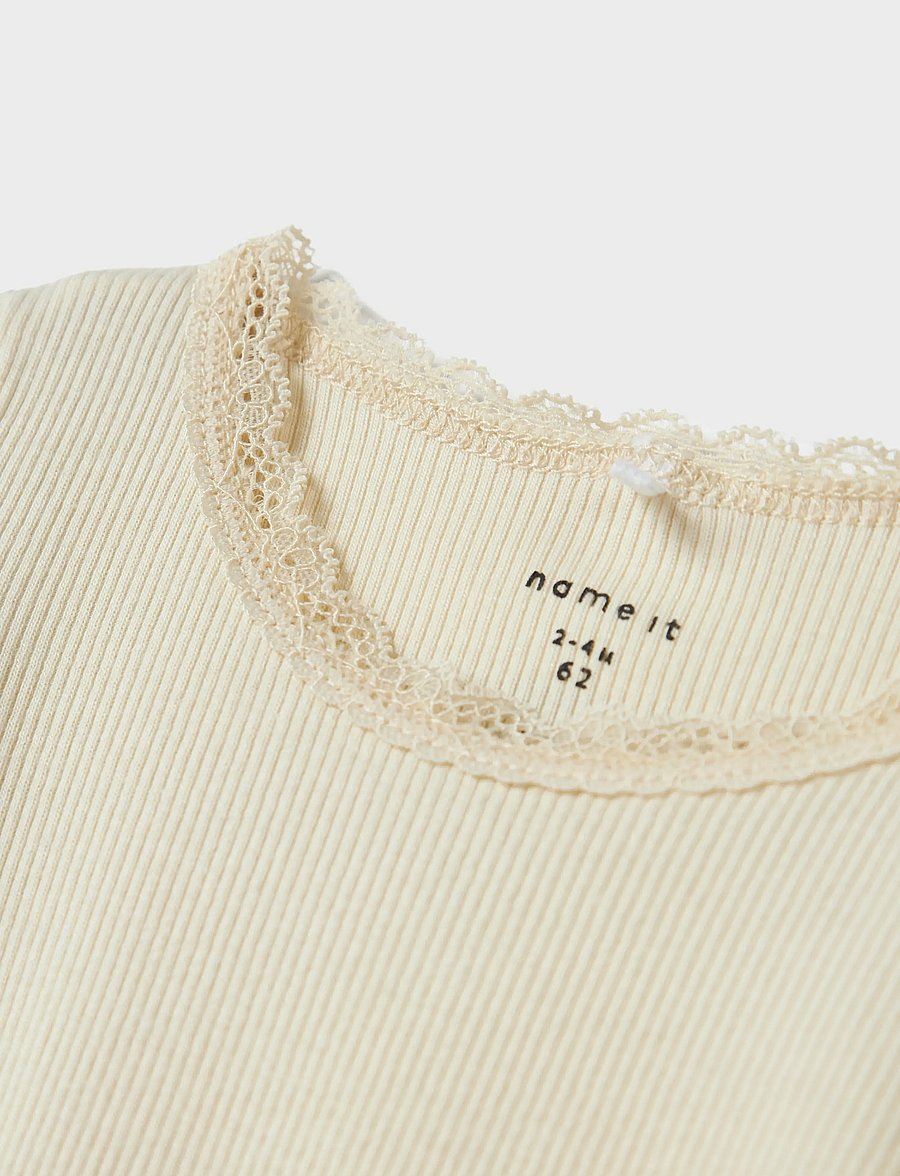 name it - NBFKAB LS BODY NOOS - långärmade bodies - summer sand - 3