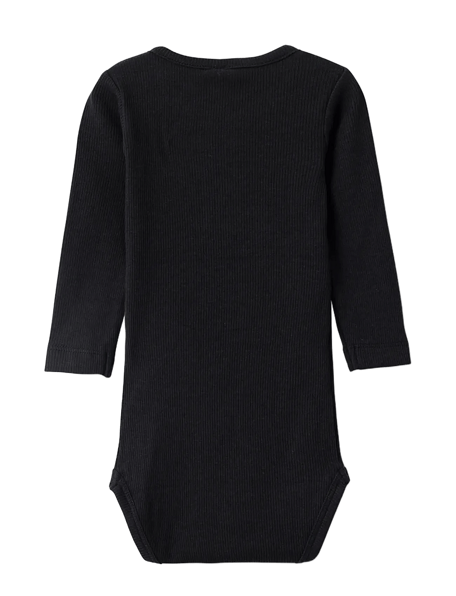 name it - NBMKAB LS BODY NOOS - långärmade bodies - black - 2