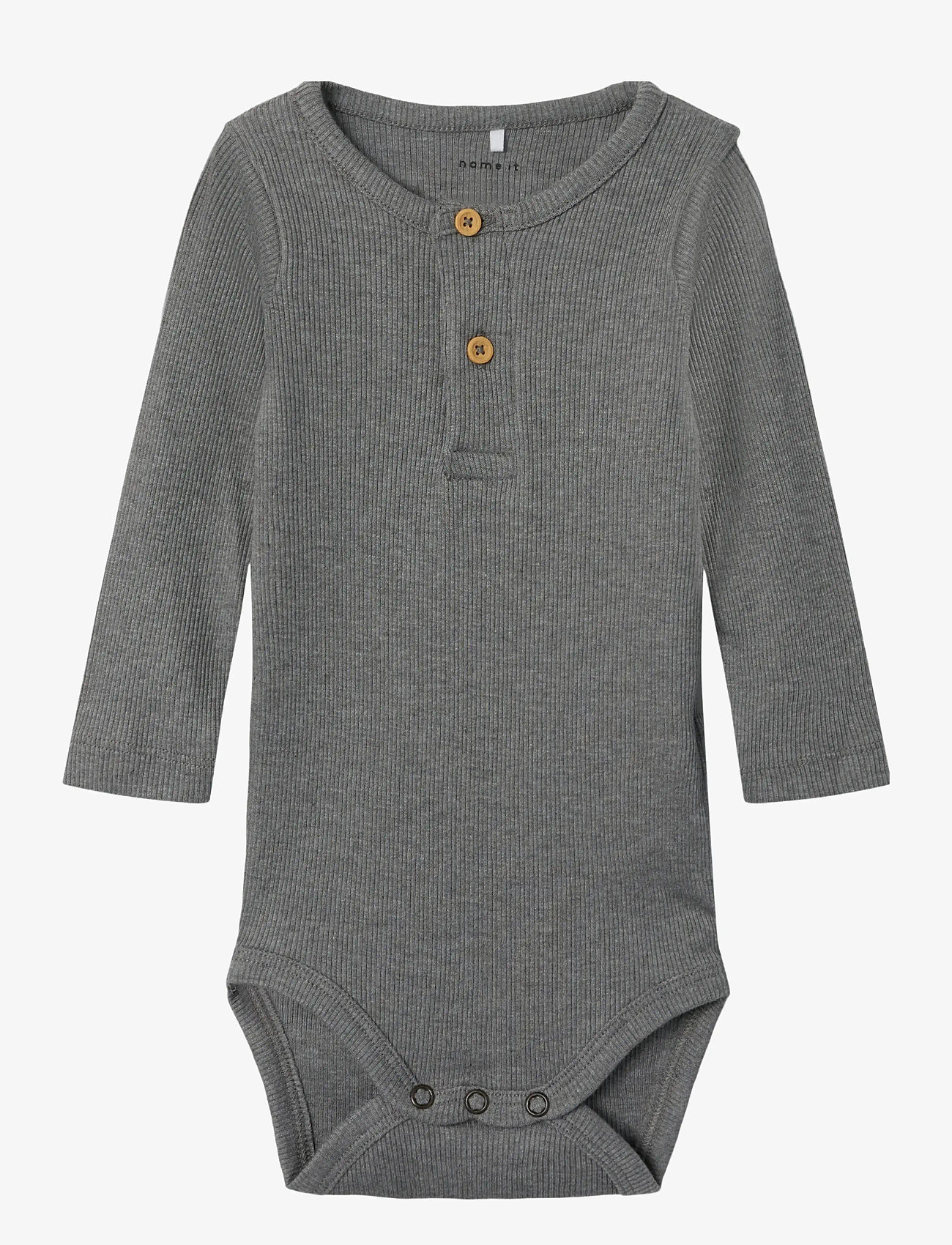 name it - NBMKAB LS BODY NOOS - langærmede bodyer - mockingbird - 0