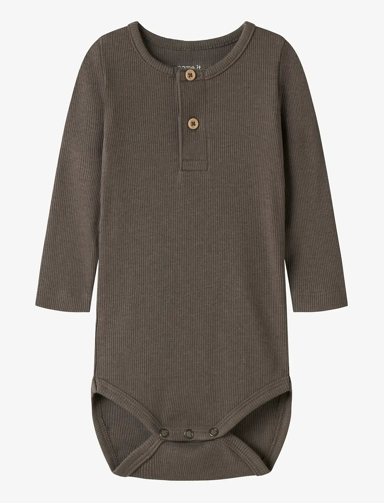 name it - NBMKAB LS BODY NOOS - langærmede bodyer - morel - 0