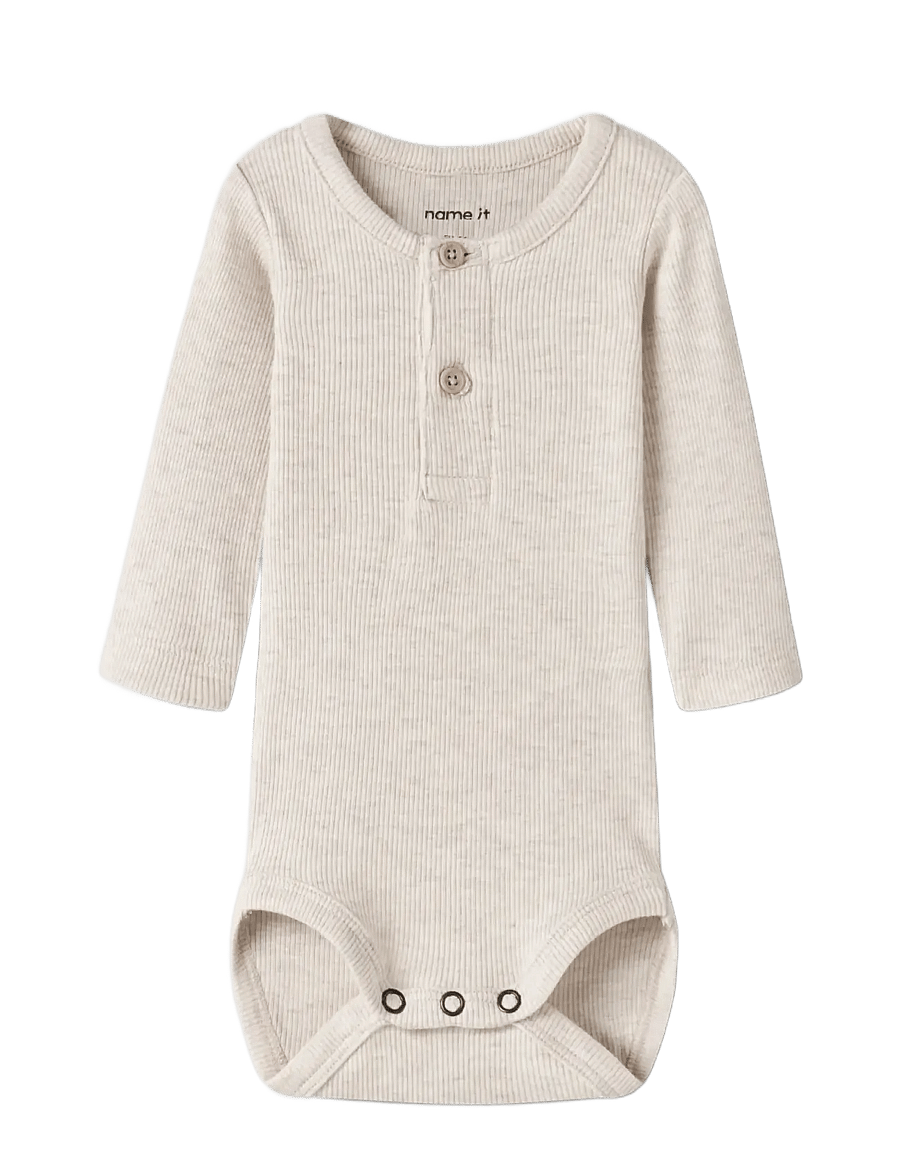 name it - NBMKAB LS BODY NOOS - långärmade bodies - peyote melange - 3