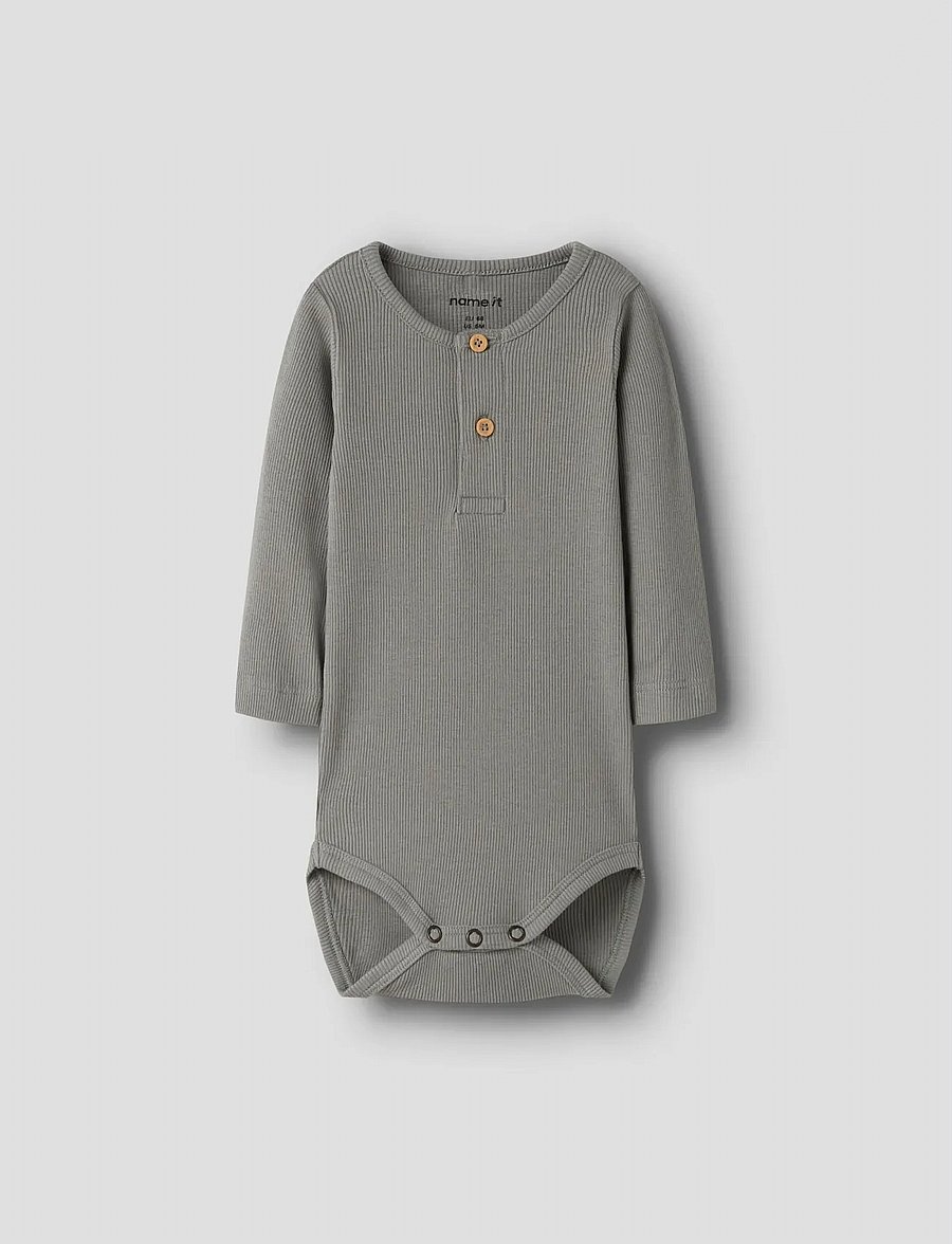 name it - NBMKAB LS BODY NOOS - långärmade bodies - shadow - 2