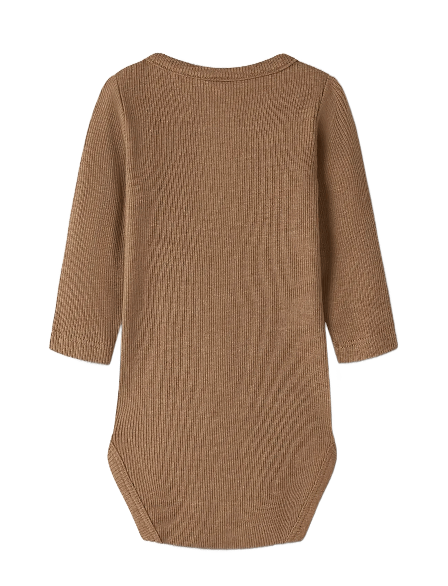name it - NBMKAB LS BODY NOOS - långärmade bodies - toasted coconut - 1