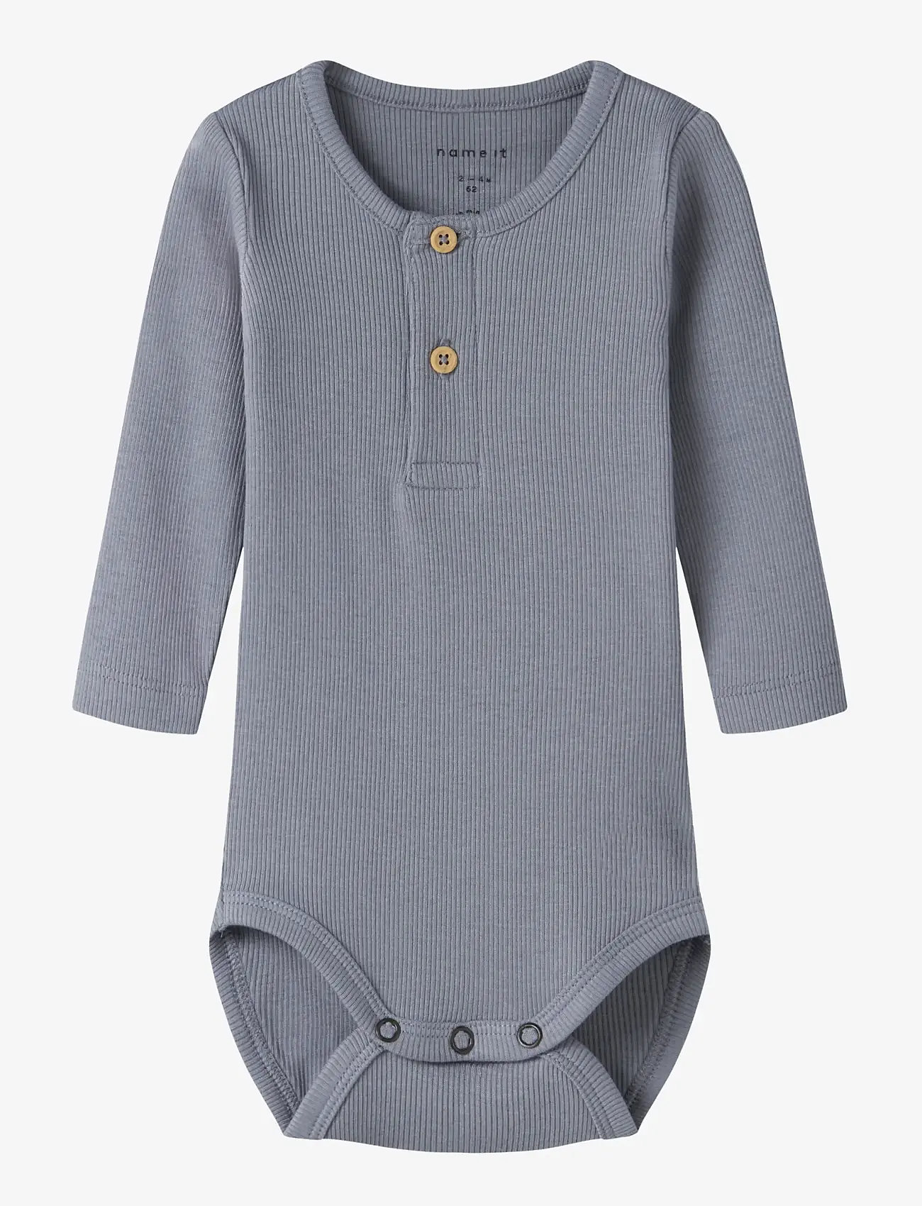 name it - NBMKAB LS BODY NOOS - ensfarvede langærmede bodyer - tradewinds - 0