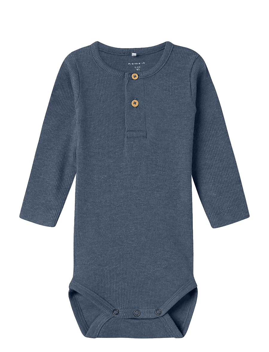 name it - NBMKAB LS BODY NOOS - långärmade bodies - vintage indigo - 0