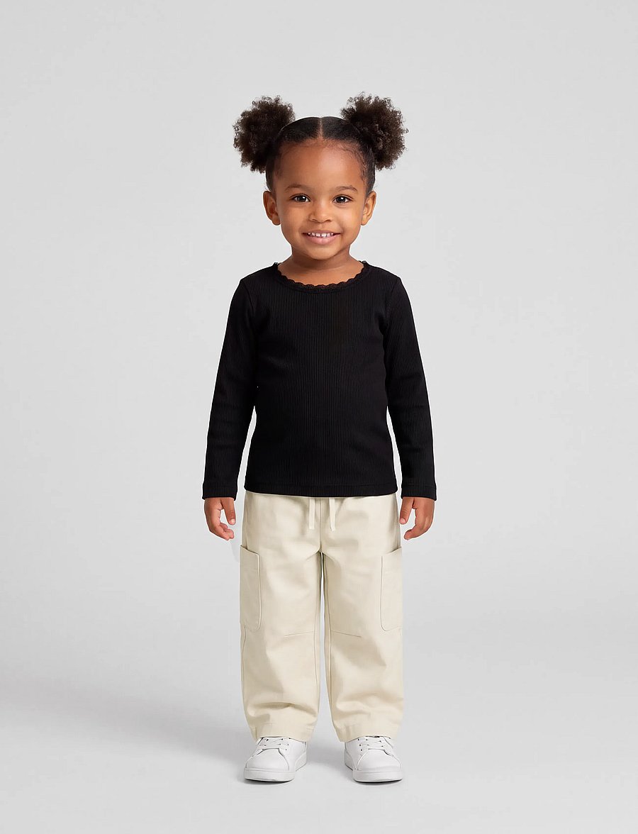 name it - NMFKAB LS TOP NOOS - långärmade t-shirts - black - 3