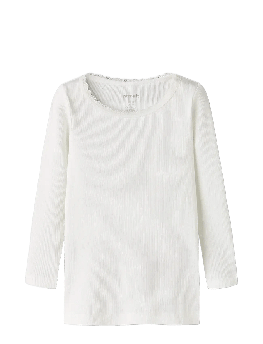 name it - NMFKAB LS TOP NOOS - pikkade varrukatega t-särgid - cloud dancer - 2