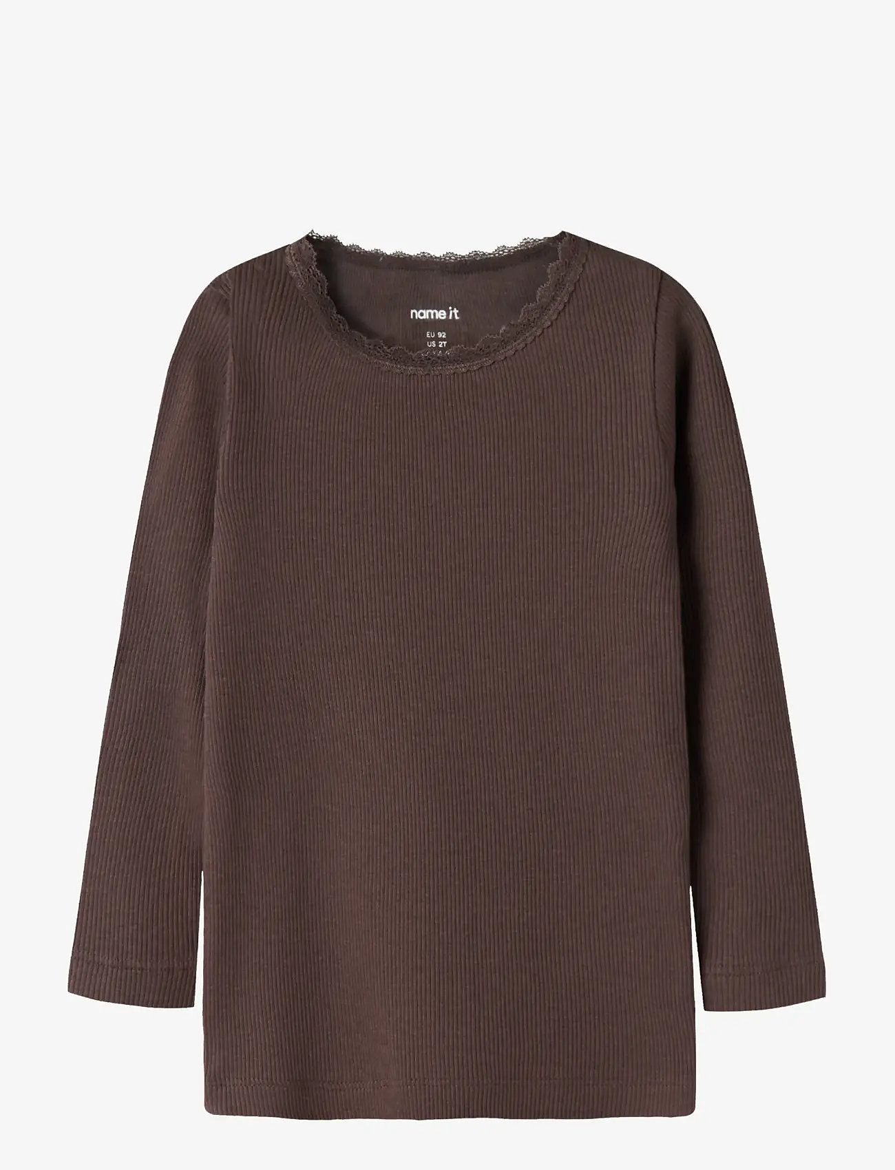name it - NMFKAB LS TOP NOOS - långärmade t-shirts - french roast - 0