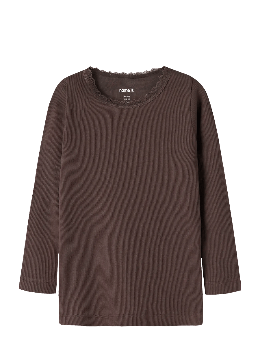name it - NMFKAB LS TOP NOOS - langärmelig - french roast - 0