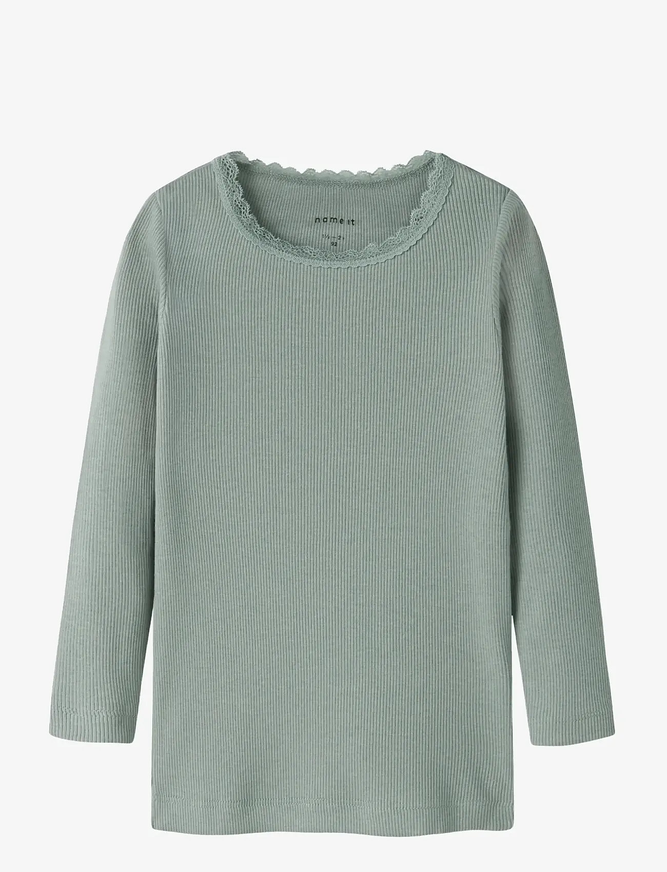 name it - NMFKAB LS TOP NOOS - langærmede t-shirts - slate gray - 0